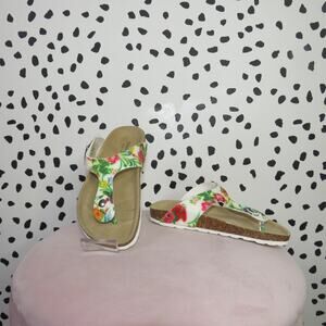 Giulia Palai Floral Print Cork Footbed Girls Slip On Sandals